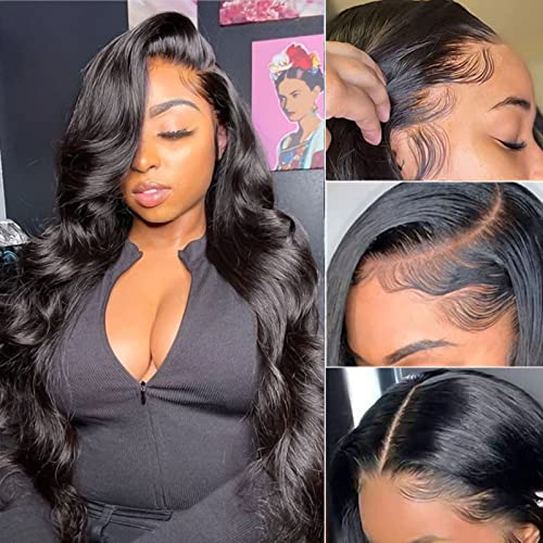 Perucas de cabelo humano de renda de onda corporal aamzic para mulheres negras 4x4 perucas dianteiras de renda encaracolada