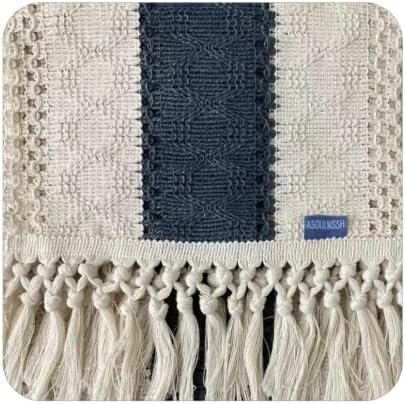 Corrente de mesa azul 72 polegadas de comprimento, corte à mão, costura de algodão e linho, adequado para decoração de