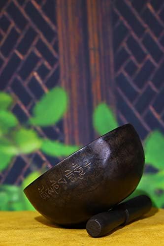 7 Coleção do Templo Tibetano Bronze Velho Bronze Seis Provérbios Provérbios Buda Bowl Bowl Bowl Budge Hall Hall utensils