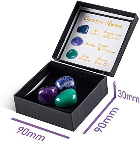 Presentes de Ufeel Aquarius para mulheres, conjunto de presentes de pedra de cura de cristal aquarius, 12 presentes
