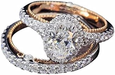 Mulheres prometem anéis rosa ouro rosa simulado anel de diamante anel de ganso proposta anel anel de zircônia anéis de noivado