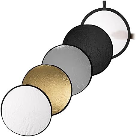 Fotodiox 40x60in 5 em 1 Painel refletor dobrável com bolsa para fotografia e vídeo-Painel preto, dourado, prata, translúcido e