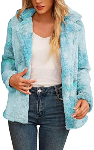 Jaqueta feminina de moda de moda casual lapel lã Fuzzy Faux Shearling Button Casat Oversize Outwear Mulheres Fuzzy Jackets