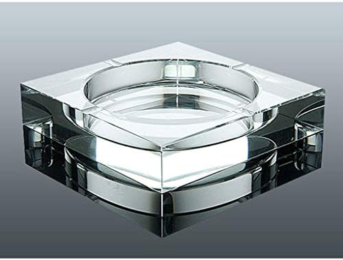 Shangmaoyo Home Ashtray Square Glass Ashtray Transparent Crystal Glass Cinzate Decoração interna e externa criativa pequena cinzeira de 3,9 polegadas de cinzas