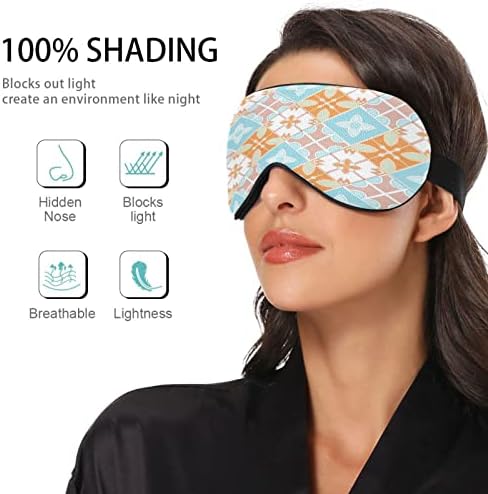 Máscara do sono padrão de geometria para homens homens suaves confortável bloqueio de máscara de olho Night -Goldfold com alça ajustável para viajar Sleep Shift Work