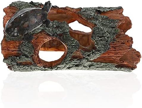 Vocoste Turtle Basking Platform, Réptil Subbing Resina Shale Tortoise Rock Aquarium Ornament, Brown, Green, 9,1 X5.1 X4.4