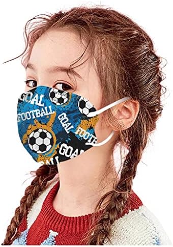 10pc Kid's Face Shield Soccer Element Print Face Mas_ks, 3ly respirável Ajustável reutilizável capa de rosto Bandana