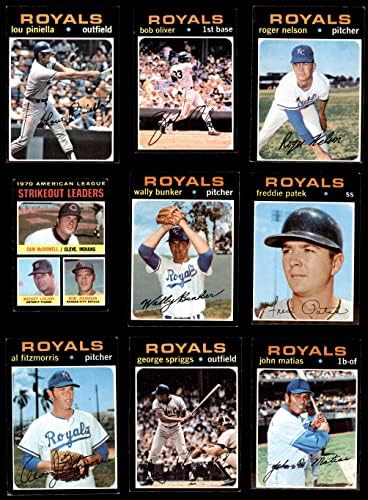 1971 Topps Kansas City Royals, perto da equipe, definido Kansas City Royals VG/Ex+ Royals