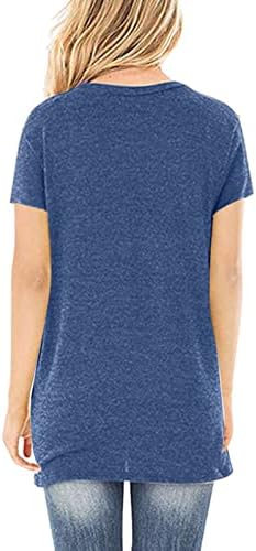 Camiseta de blusa para mulheres outono de verão de manga curta 2023 algodão profundo v pesco