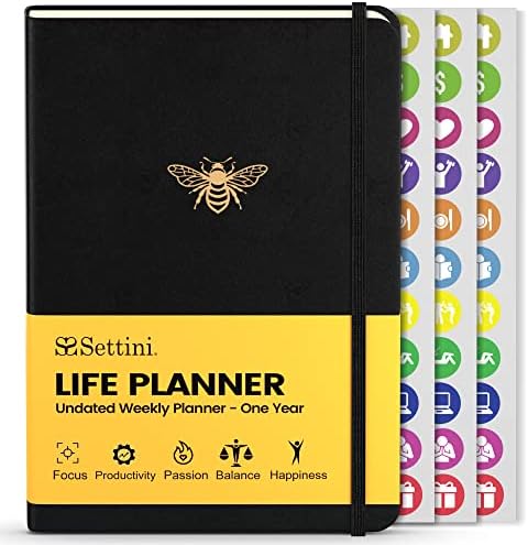 Planejador Life Settini - Planejador Semanal e Mensal - Planejador sem data - Passion & Goal Planner - Presente para mulheres