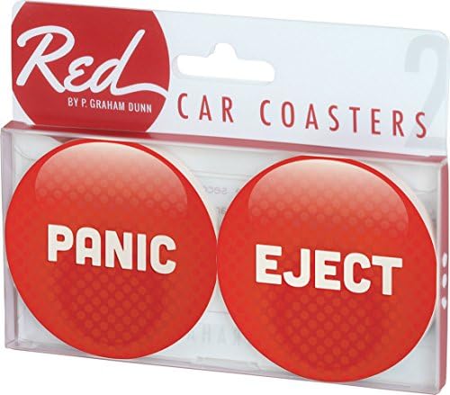 Botão de ejeção de pânico Red 2,75 x 2,75 Monta -russas de carros de cerâmica absorvente de 2 pacote de 2