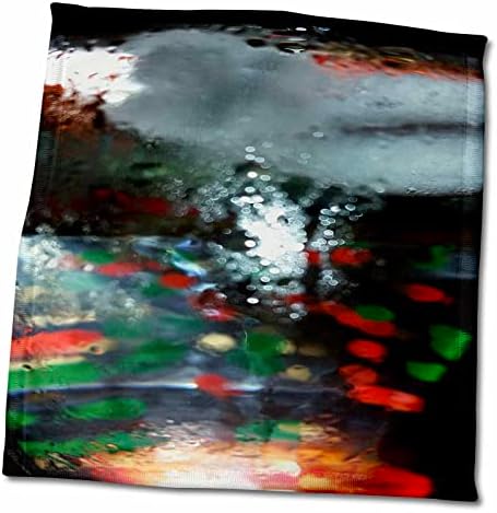 Impressão 3drose de manchas verdes vermelhas e claras em Bokeh abstrato - toalhas