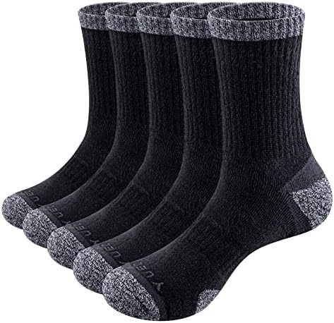 YUUDGE MOMENS CUSHIONED ATHLETIC CREW SOCKS MUDENTE Wicking Algoding Socks grossos para mulheres tamanho 5-11, 5 Paris/pacote