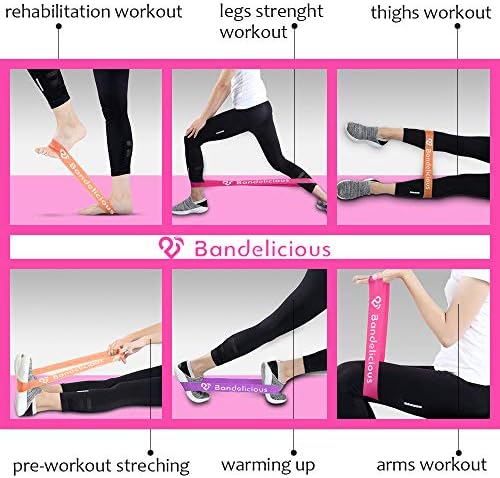 Bandas de mini exercícios da Bandelicious Women-Mini-Bandas de resistência de látex de serviço pesado-treino de pernas e