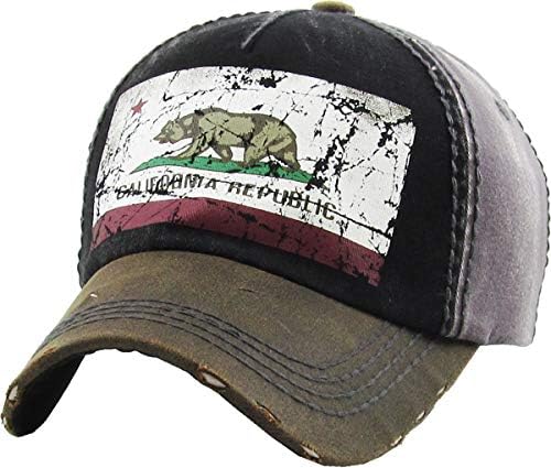 Kbethos California Republic Cali Bear Collection Dad Hat Baseball Cap Polo Style Ajuste