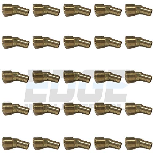 Edge Industrial 1/2 ID da mangueira para 1/2 machado NPT MNPT de 45 graus Brass Cotovelo combustível / ar / água /