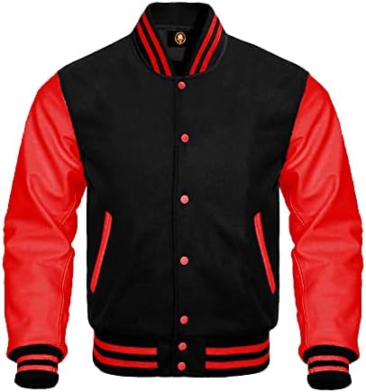 Toofan Unissex Varsity Jackets Letterman Baseball Bomber Cow Leation Sleeves Wool Body 42 Team Colors Option