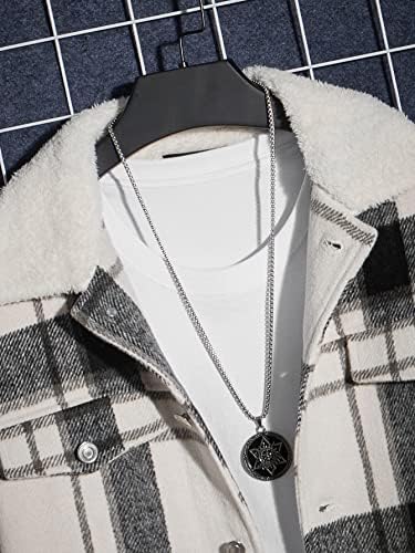 XinBalove Men for Jackets Men Jaqueta de ombro de impressão xadrez sem camiseta