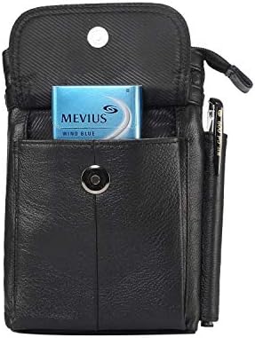 bolsa de telefone bolsa de couro genuíno bolsa de correia celular compatível com iPhone 12 Pro Max Holster com clipe/loop