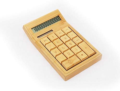 Calculadora de bambu de bambu yfqhdd 12 dígitos para o escritório de exibição LCD Escola de Natal Calcule a ferramenta