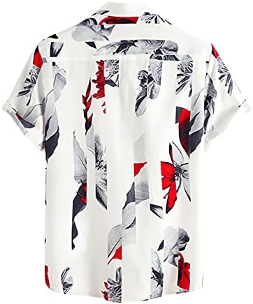 XXBR Mens Hawaiian camisas de manga curta e lava a impressão de camisa casual Button Summer Down Down Tops de praia soltos soltos