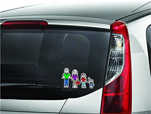 Aproveite os acentuos coloridos adesivos de carro da família Stick Figura Família, 20 peças, decalques de adesivos de vinil com classificação externa