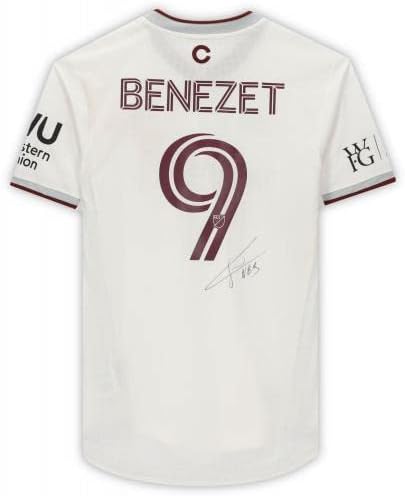 Nicolas Benezet Colorado Rapids Autographed Match Used #9 White Jersey da temporada de 2020 MLS - camisas de futebol autografadas