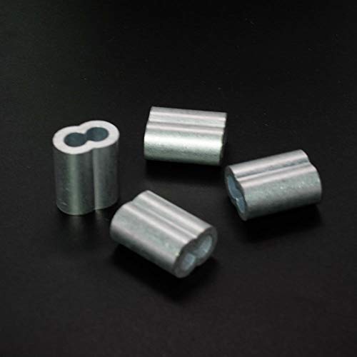 10pcs de alumínio de alumínio Manga de loop para corda de arame e cabo de 13/64 de diâmetro e cabo