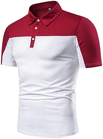 Camisa de pólo masculino com 1/4 de botão lapela slim fit sneva de manga curta camisetas de golfe para homens moda de retalhos