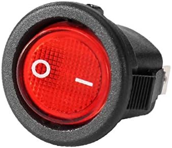 X-Dree 10pcs 3p SPST 2 Posição DOT vermelho LED LED RONTAGEM RONTAGEM RONTAGEM DE TRANSPORTE Lâmpada de barco ON/OFF Ul listada AC