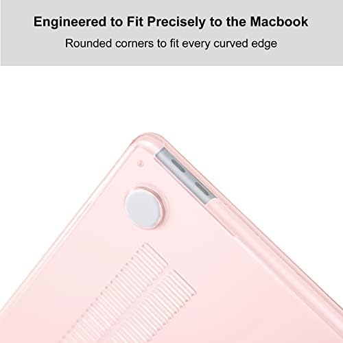 Eoocoo Compatível com MacBook Air 13 polegadas Estoto 2022 2021-2018 M1 A2337 A2179 A1932 Com Retina Display Touch ID, caixa + tampa da pele do teclado + protetor de tela, rosa