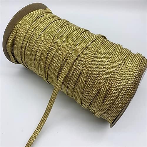 Selcraft 5yards/lote de 6 mm de cor metálica de alta costura elástica elástico compatível com faixa de borracha faixa de corda