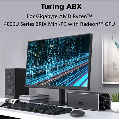 Turing ABX, Design para Gigabyte 4000U Series Brix Mini-PC até AMD RYZEN ™ 7, Case sem ventilador de alumínio puro compacto, dissipador interno de calor M.2 SSD, posicionamento vertical ou horizontal, a-nuc76-m1b