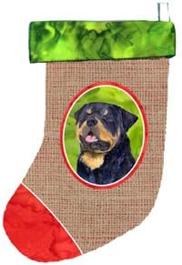 Tesouros de Caroline Rottweiler Christmas Stocking, 11 x 18, multicolor