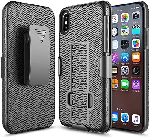 Caixa de clipe de cinto da NZND para iPhone X/iPhone XS 5,8 polegadas, casca de coldre, capa fina de fino com kickstand embutido,