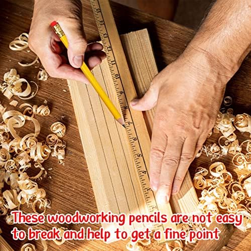 48 PCs Jumbo Redond Lápis, lápis de madeira com núcleo preto para carpinteiros trabalhadores da construção civil marceneiros FRAMERS BELIENTES DOLUS DIY PROJETO DIY