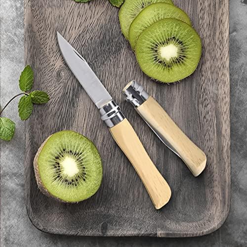 Kocpudu Paring Faca, alça de madeira Faca de frutas dobráveis, faca de frutas pequenas de requintada, pequena e fácil de transportar,