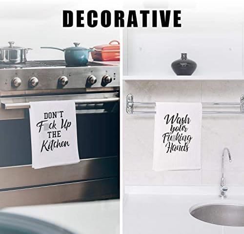 Miracu Funny Kitchen Toalhas, toalhas de prato engraçadas, toalhas de mão decorativa de cozinha - toalhas de mão de