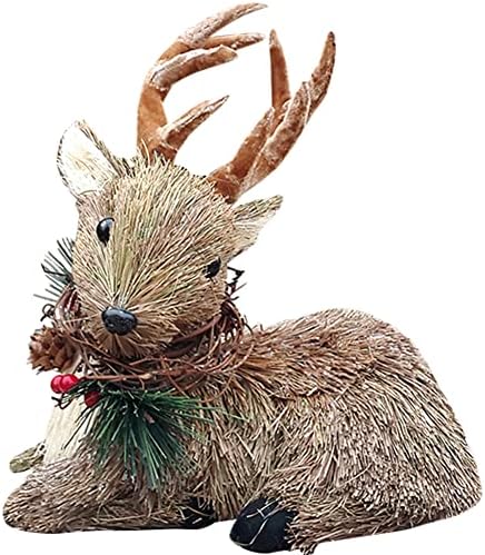 Wayuto Christmas Rena Straw Ornamento Deer estátua de alce