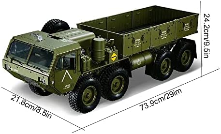 Caminhão Militar Qiyhbvr RC, 8WD Off-Road Remote Control Exército Cars, 2,4 GHz 8x8 1:12 Escala, RC Veículo Exército Transporte