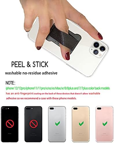 Wuoji - Suporte de telefone com cinta de dedão - Ultra Thin Anti -Slip Universal Celular Grips Band Solter para traseiro do