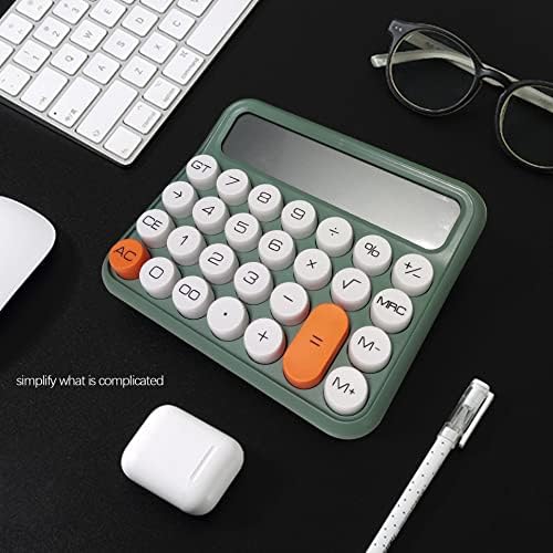 Calculadora de chave mecânica Qpey, calculadora de desktop, calculadora de funções padrão, fofo 12 dígitos LCD LCD