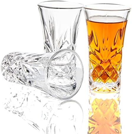 Conjunto de Jaief de 3 copos tequila de vidro de vidro de base pesada 2 oz oz