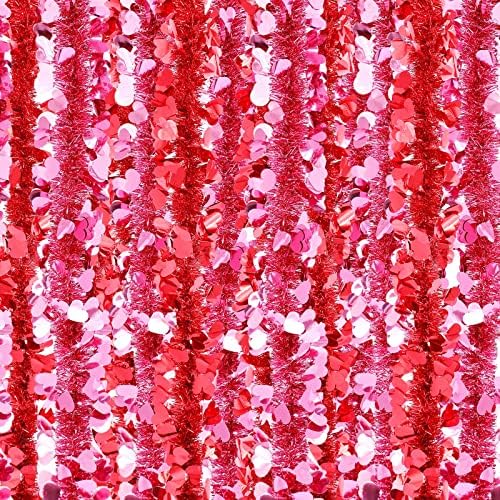 36 PCs 236,16 pés Valentines Tinsel Garland Valentines Tinsel Metallic Twist Garland Shiny Decoration for Valentines