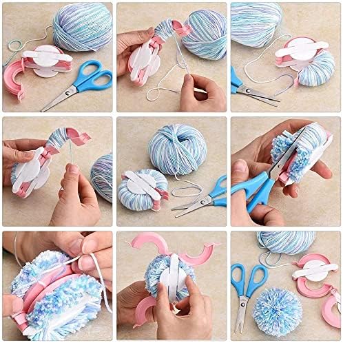 Fabricante de pom pom, ferramenta de fabricante de pompom de 7pcs configurada para lã de lã de lã de lã DIY Projeto de