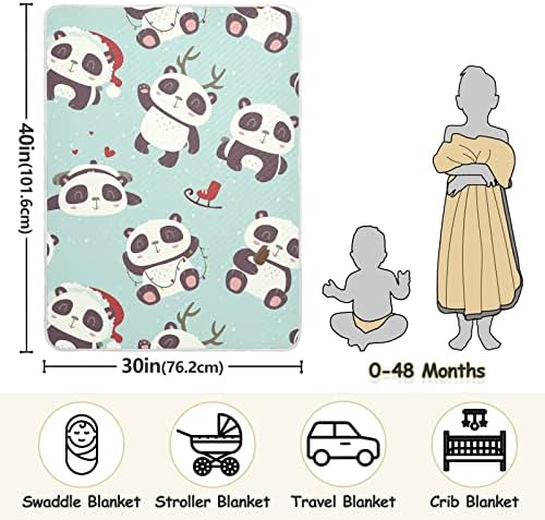 Cobertor de pândas fofo cobertor de algodão para bebês, recebendo cobertor, cobertor leve e macio para berço, carrinho, cobertores