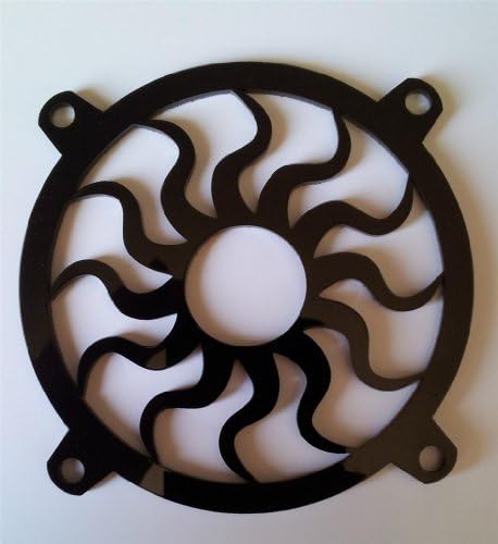 Design de laser inspirado acrílico personalizado Sun Spiral Computer Fan Grill 140mm