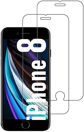 [Pacote de 2] Protetor de tela de vidro temperado para iPhone 8, 9H Drafidade, vidro de temperamento de temperamento duro, protetor de tela HD, 2.5D, Ultra Clear, Scratchsisting, protetor de tela