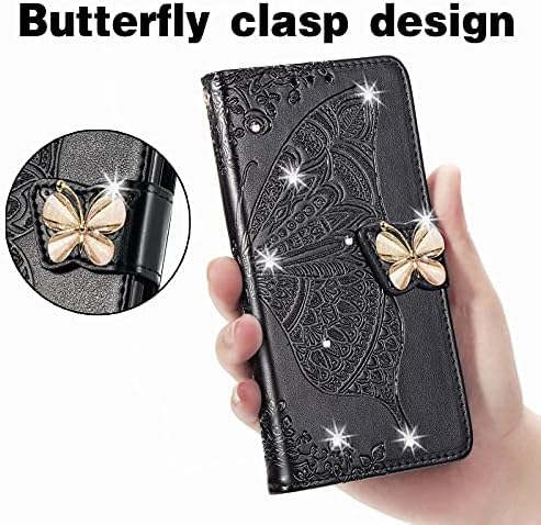 Ysnzaq para T-Mobile Revvl V+ 5g Caixa de telefone da carteira, 3D Caso de fecho magnético em couro com borboletas com borboletas