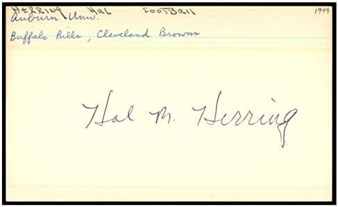 Hal Herring Card de índice assinado 3x5 autografado 1950-52 Browns 87434 - NFL Cut Signature
